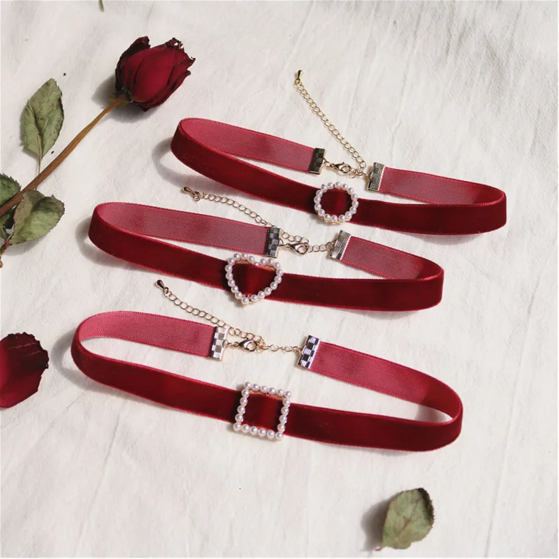 Velvet Cross Cupid Imitation Pearls Love Heart Sexy Choker Short Chain Necklace for Women Girls Gifts Halloween | Украшения и
