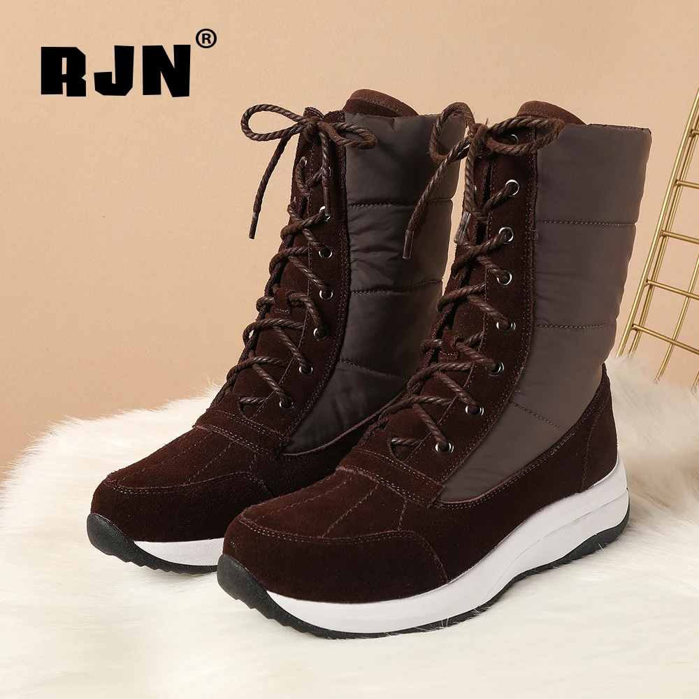spesifikasi RJN Baru Musim Gugur Pergelangan Kaki Sepatu Kasual Tinggi Kualitas Bernapas Kulit Sapi Handmade Boots Lace-Up Sepatu Wanita RO380