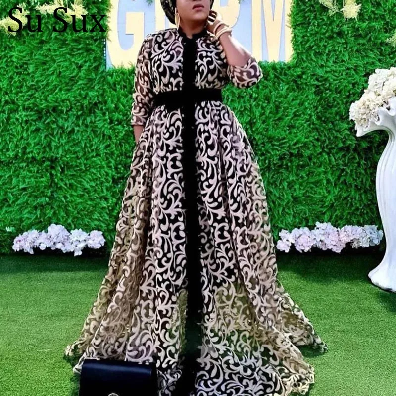 Комплект из обуви в африканском стиле платья для женщин Кафтан абаи Дубай Турция