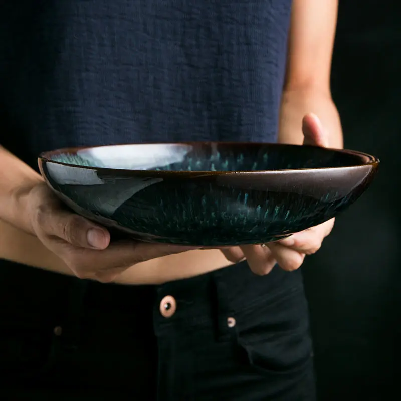 Европейская керамическая миска с рисунком павлина большая суповая для лапши