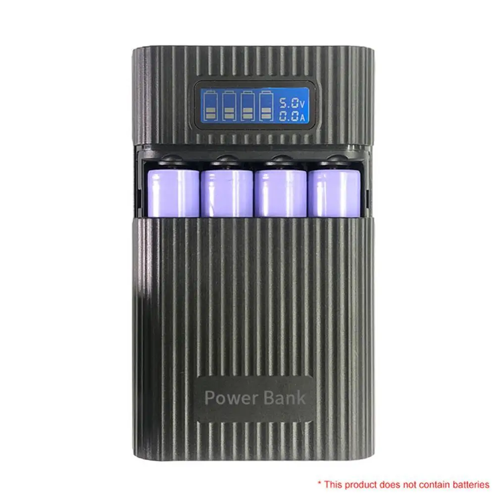 

4 слота со светодиодный светильник кой, ЖК-дисплей, пустой чехол для внешнего аккумулятора «сделай сам», зарядное устройство 18650, четырехсекционный съемный Мобильный блок питания