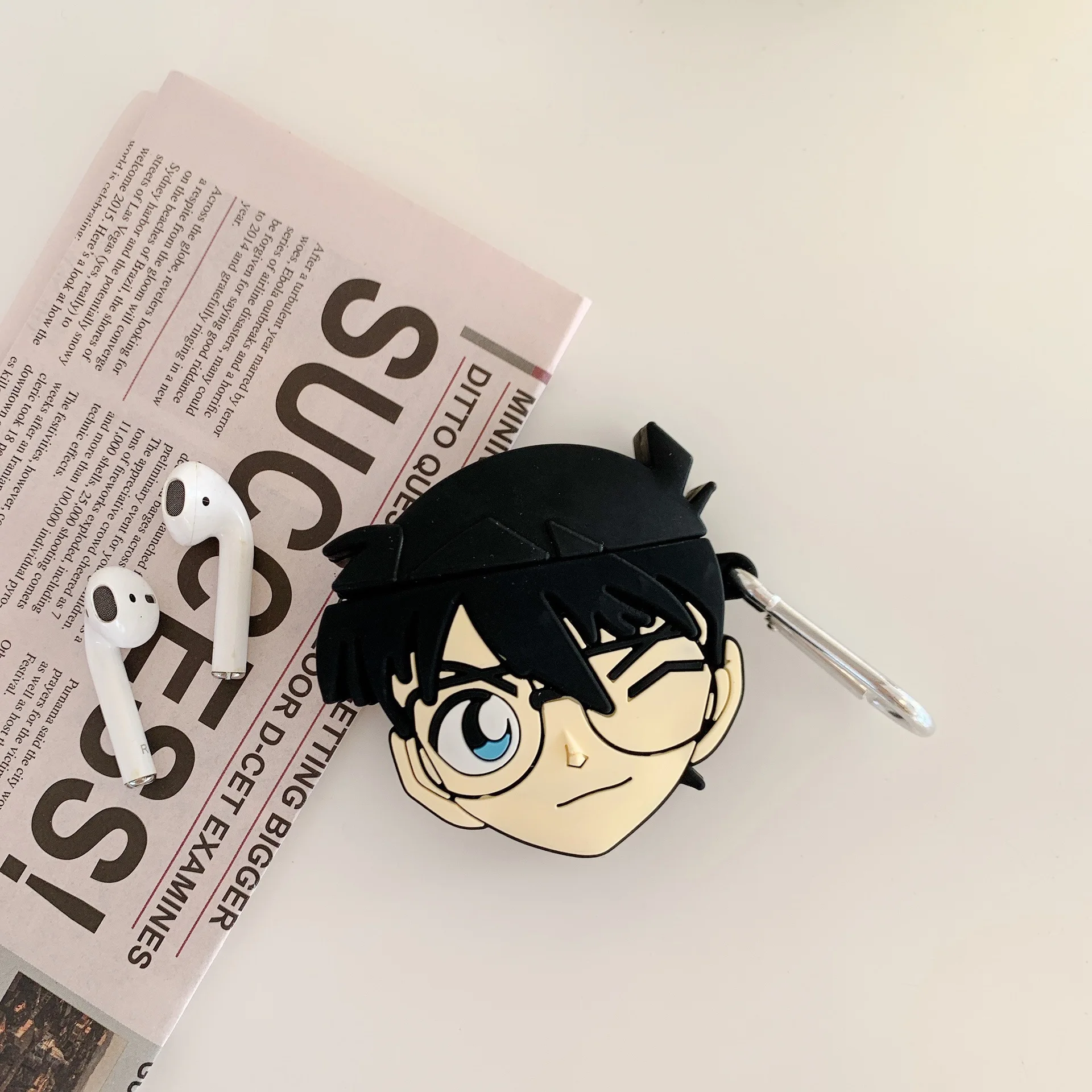 Мягкие силиконовые чехлы для беспроводных наушников 3D с аниме детективом