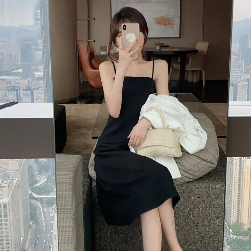 

Women Sexy A-line Dress Casual Strapless Spaghetti Strap Mini Summer Dress