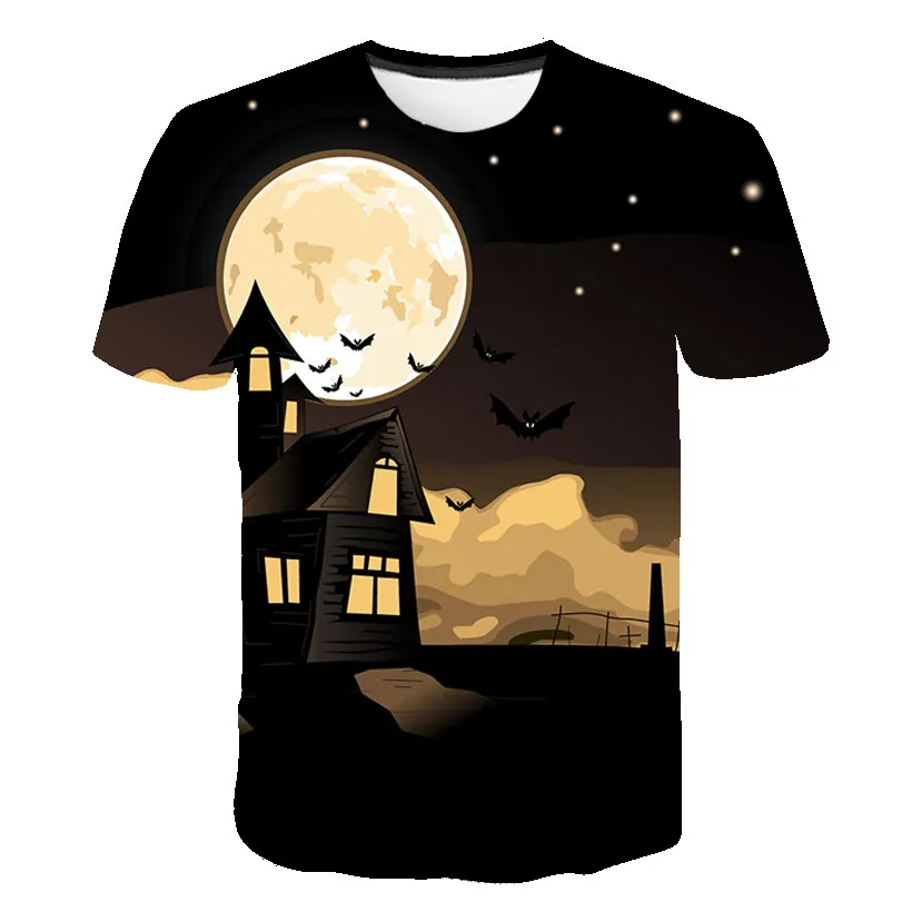 

2020 футболка с 3d принтом для нового Хэллоуина, футболки, топы с галактикой, забавная повседневная одежда с круглым вырезом и коротким рукавом для пары, женская одежда