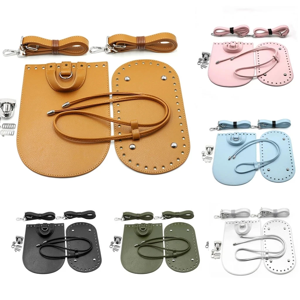 

7pc Set Handmade Bag Bottom Flap Cover Hardware For Bags DIY HandBag Shloulder Straps For Knitting Bags Handbag Crossbody Bags