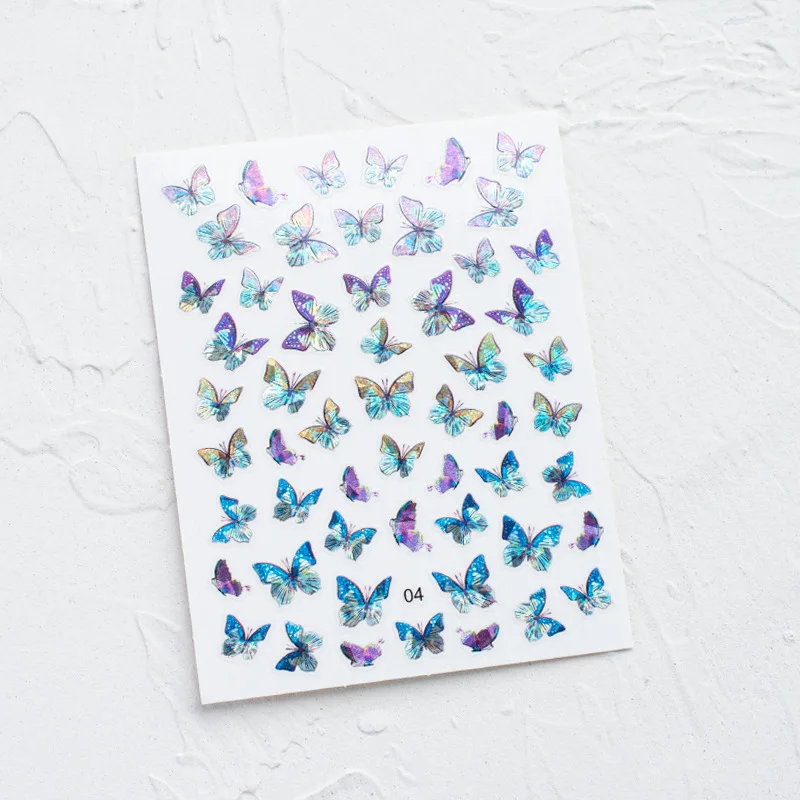 

Nails Sticker Butterflies Sliders Blue Black Nail Decal Sticker Summer Nail Art Decoration Tattoo Manicure Nail Art Decorations