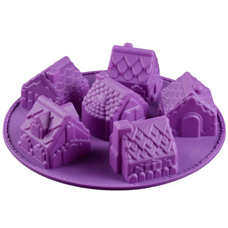 Силиконовая форма для торта ручной работы 6 шт. маленький дом 3D помадка