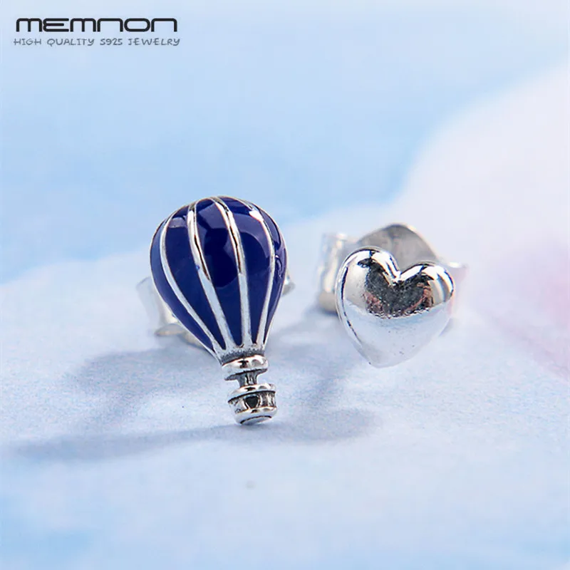 Серьги гвоздики Memnon женские из серебра 925 пробы с воздушным шаром и