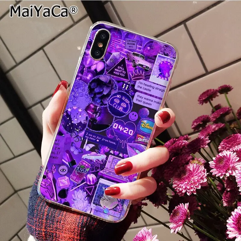 Фиолетовый любовь эстетическое искусство девчачий чехол для телефона iphone 11 12 Pro