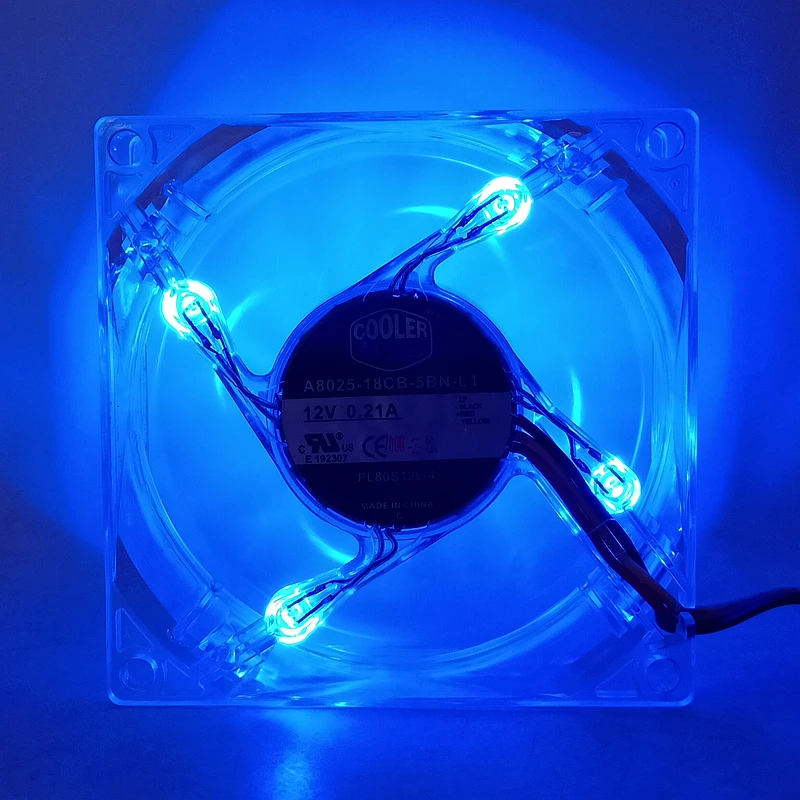 Master A8025-18cb-5bn-l1 8025 80mm 8cm Computer Case Cpu Led Cooling Fan 12v  0.21a  Fan With 3pin