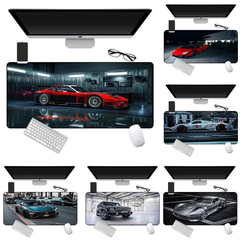 

DIY sports car mouse pad super sports car Ferrari Lamborghini Benz thick seam computer desk pad customization