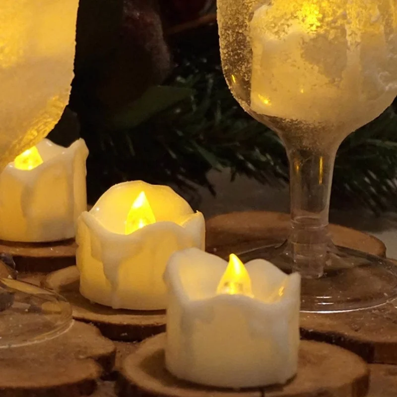 12 шт. дистанционный беспламенный светодиодный светильник свечи желтые мерцающие
