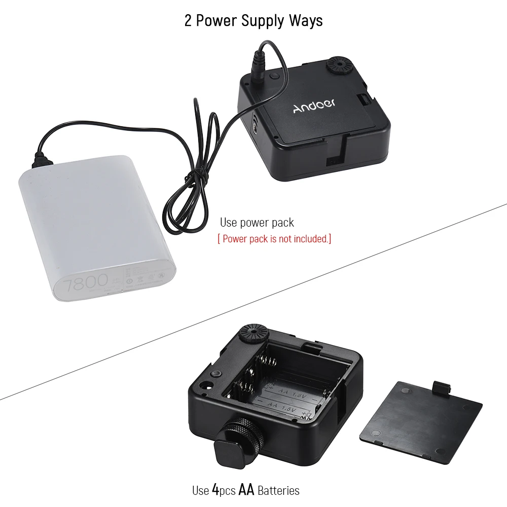 Светодиодная мини лампа Andoer для камеры осветительная панель с регулируемой