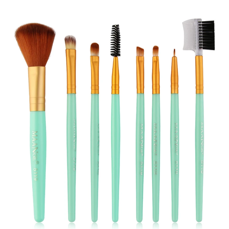 8 шт. набор кистей для макияжа бровей подводка для глаз Румяна для растушевки тени для глаз Пудра основа для губ Кисть для макияжа инструменты контурная щетка
