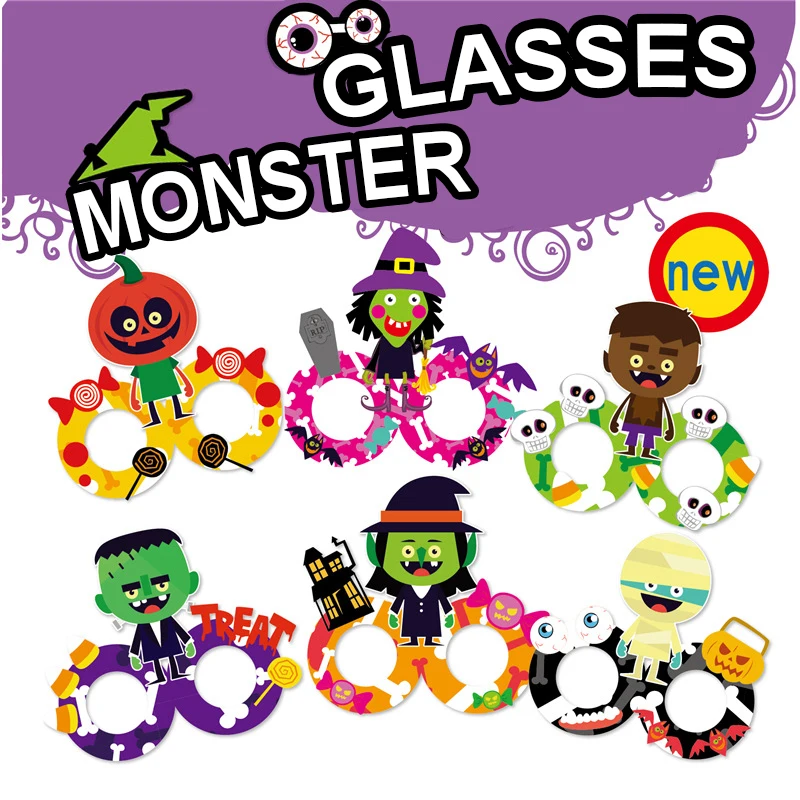 Детский сад много художественных ремесел diy игрушки Хэллоуин костюм очки ремесла