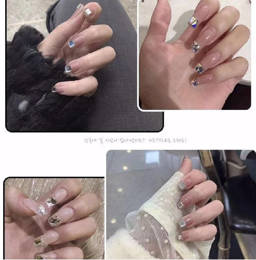 20 шт/упаковка все-Размер Flatback Стеклянные стразы для ногтей алмазные кристаллы