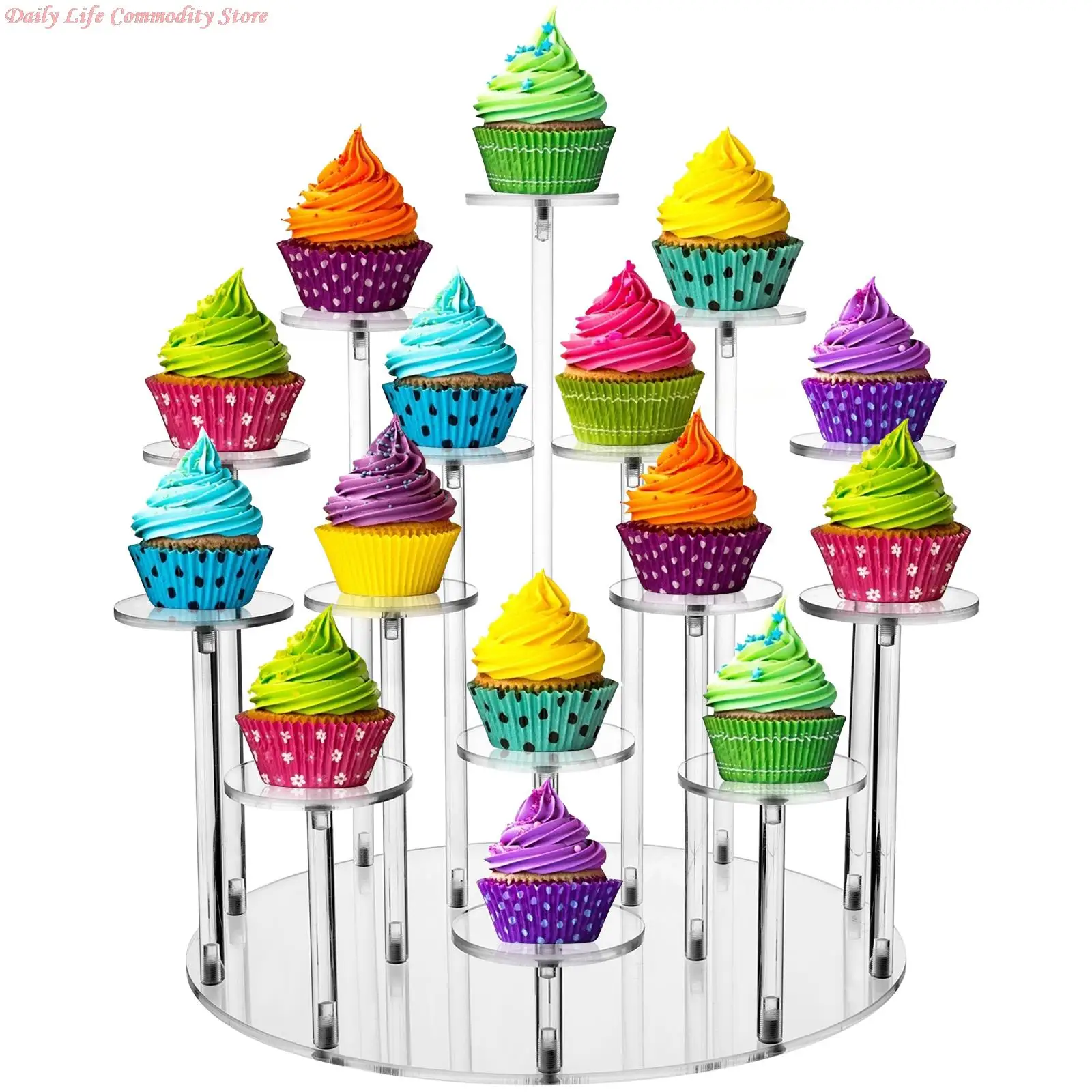 

Brand New Updated Stepped Acrylic Cupcake Stand - Premium Cupcake Dispiay Holder
