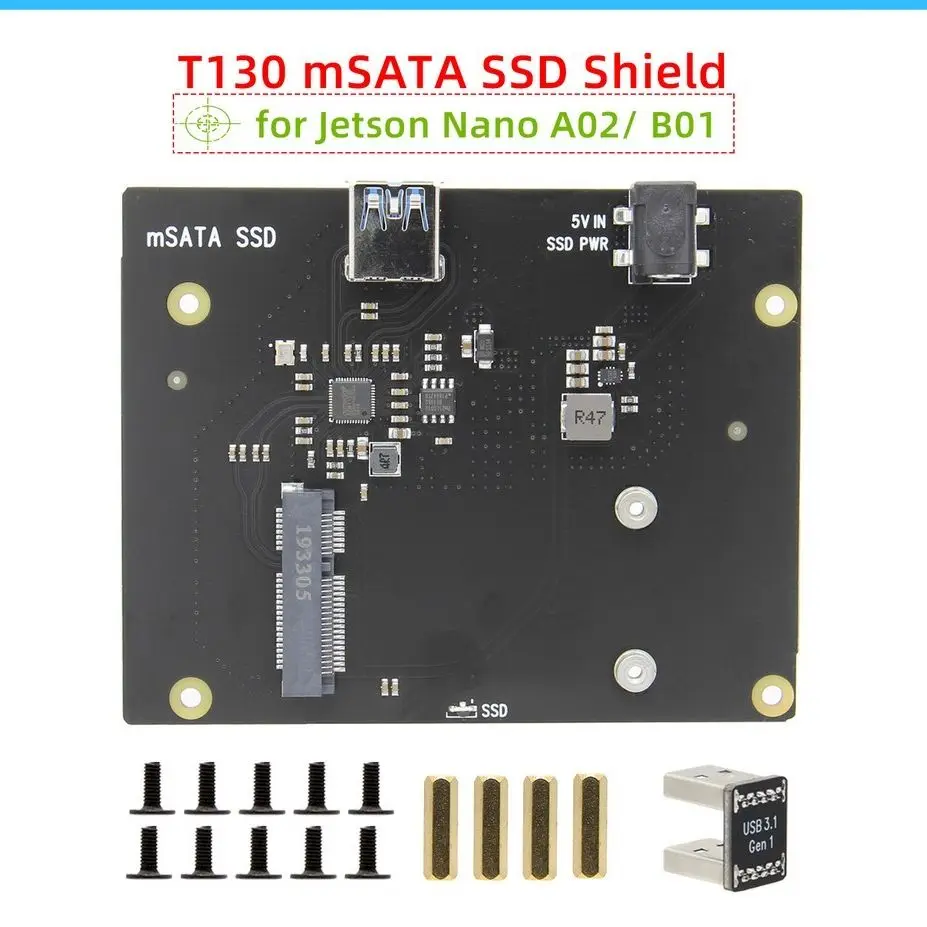 

Jetson Nano mSATA SSD do przechowywania karta rozszerzenia T130 z USB3.1 sweter dla NVIDIA Jetson Nano Developer Kit