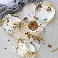 bone china british royal mug jungle ceramic creative luxury flower cup gift box simple coffee cups kitchen drinkware tazas 2021