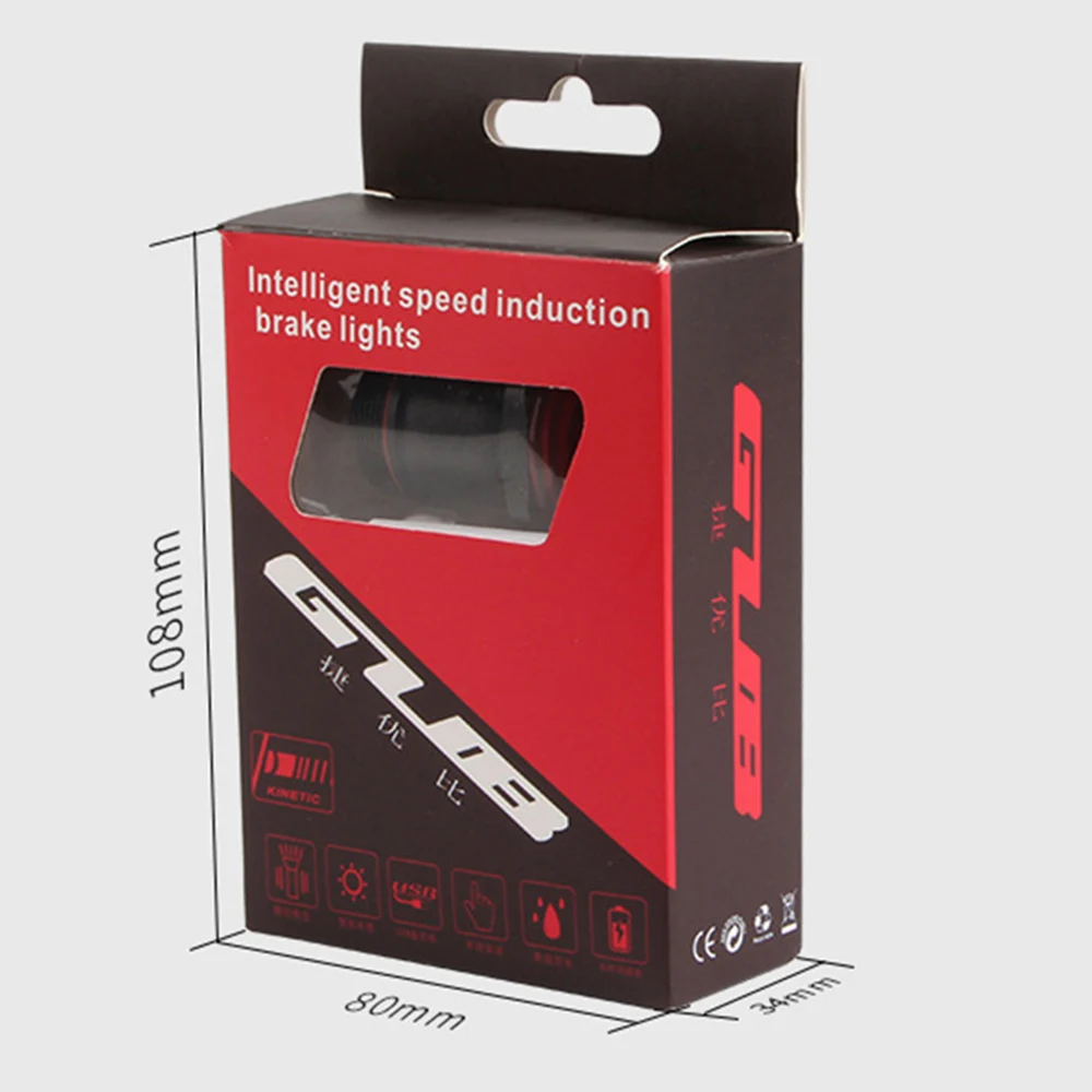 

Bicycle tail light intelligent sensor brake light USB charging mountain road bike night riding warning light night riding safety