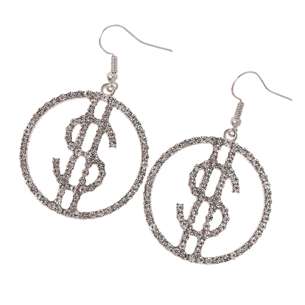 Серьги-гвоздики женские в форме доллара 1 пара | Украшения и аксессуары