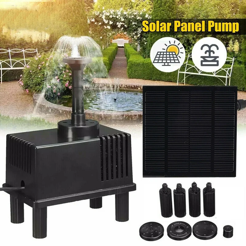 Bomba de filtro de estanque de agua alimentada por energ&iacute;a Solar, Kit de bomba de agua sumergible para jard&iacute;n, tanque de peces, rociador de piscina y fuente, 80L/H-0