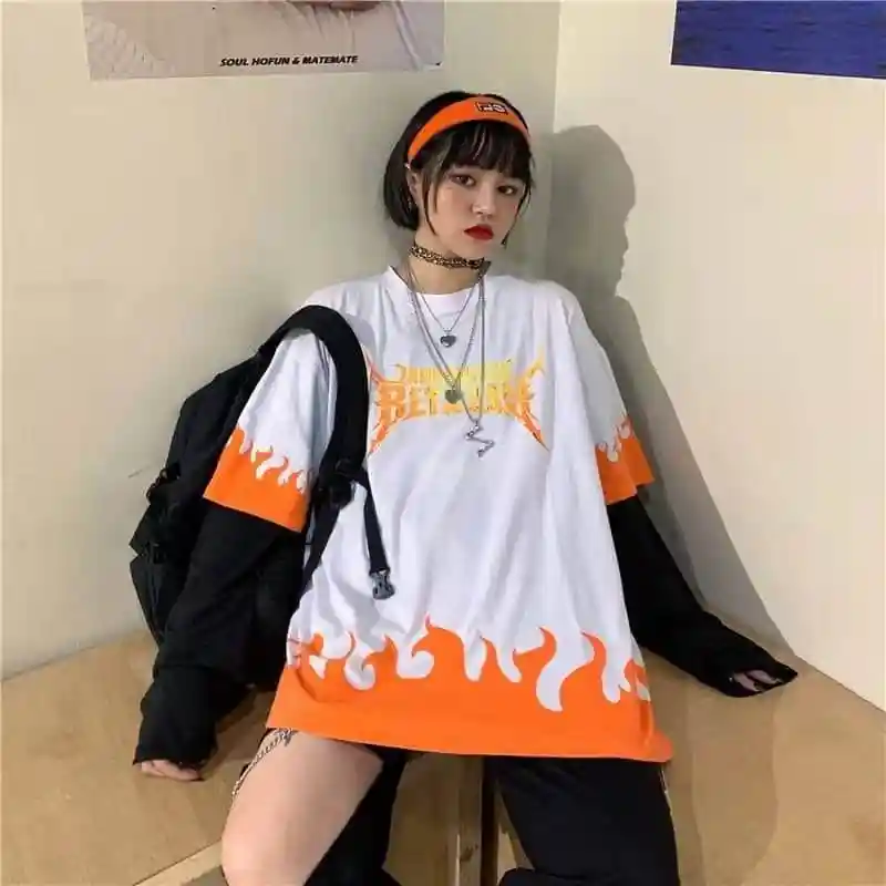 31689white NiceMix Harajuku/футболка с принтом тыквы и буквами; Поддельные 2 штуки; Лоскутная Повседневная футболка с длинными рукавами; женская и Мужская Уличная одежда; топы - Цвет: 31689white