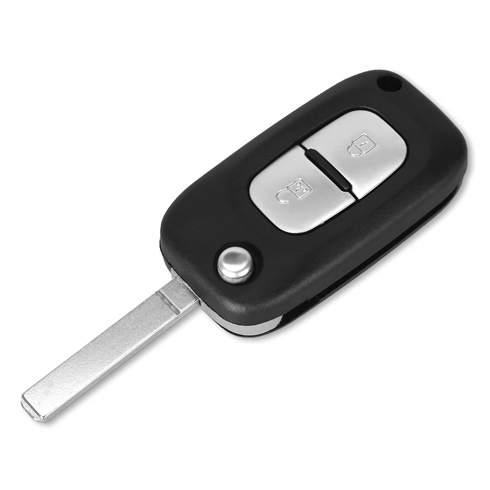2 Buttons KEYYOU, 2/3 кнопки, автомобильный чехол для дистанционного ключа, флип-брелок, складной корпус с невырезанным лезвием для Renault Fluence Clio/Megane/Kangoo Modus - Количество кнопок: 2 Buttons