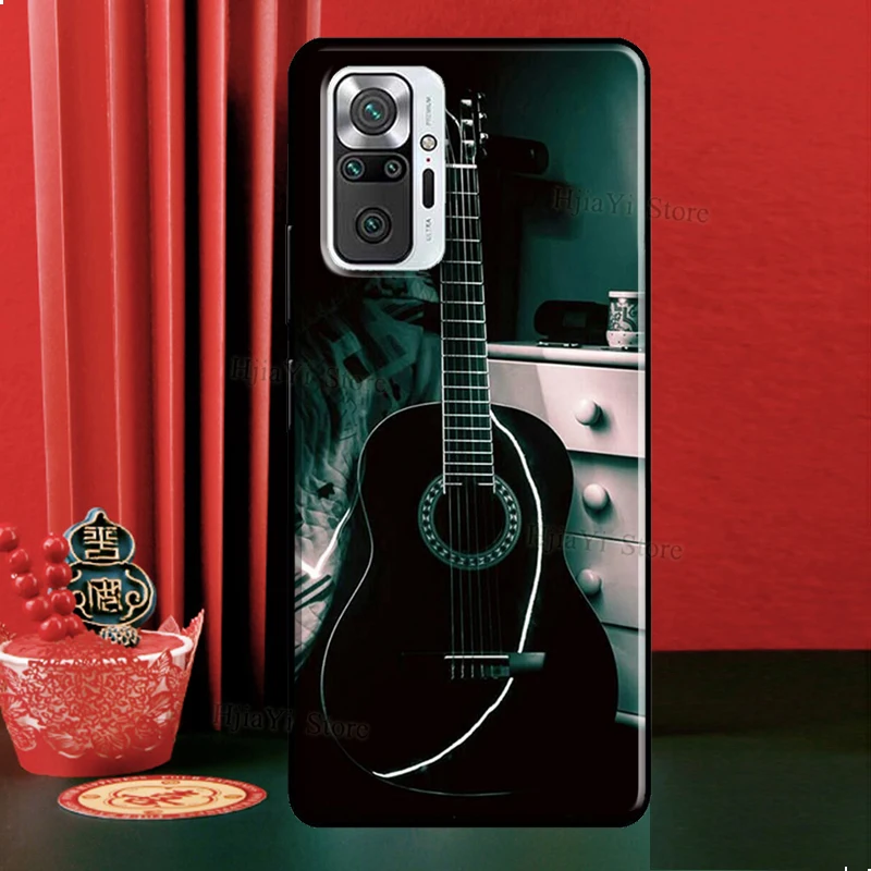 Мягкий чехол Vintage Music Guitars для Xiaomi Redmi Note 11 10 9 8 Pro 9S 10S 11S Cover 8A 9A 9C 9T и др.