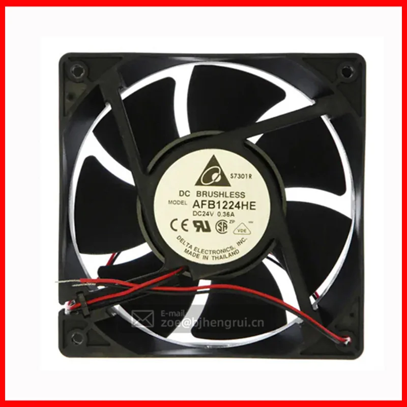 

Delta AFB1224HE 12cm 120x120x38mm 12038 105.94CFM 2600RPM 24VDC 2-Wire Ball Bearing high Inverter Axial Flow Cooling Fans