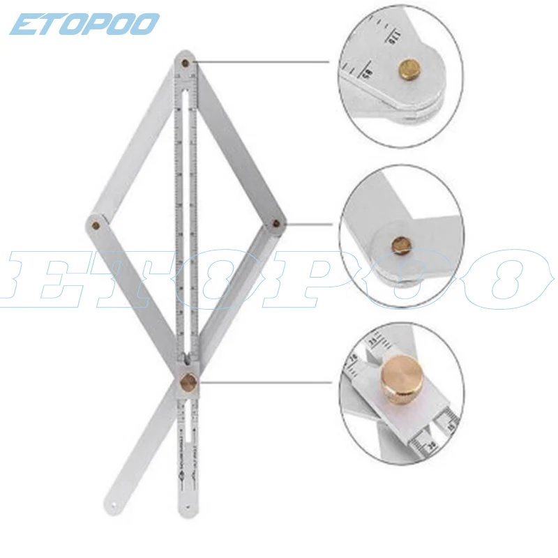 380 мм диагональная линейка из алюминиевого сплава транспортир вращающаяся