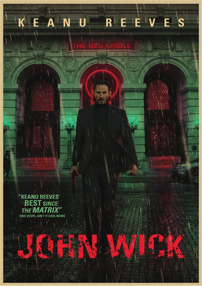 Постер фильма Джон уик винтажный постер из крафт-бумаги для дома кафе бара