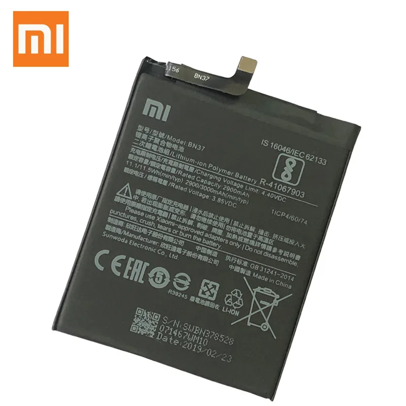 Оригинальный аккумулятор для телефона Redmi 6 Xiaomi hongmi 6A BN37 сменные батареи
