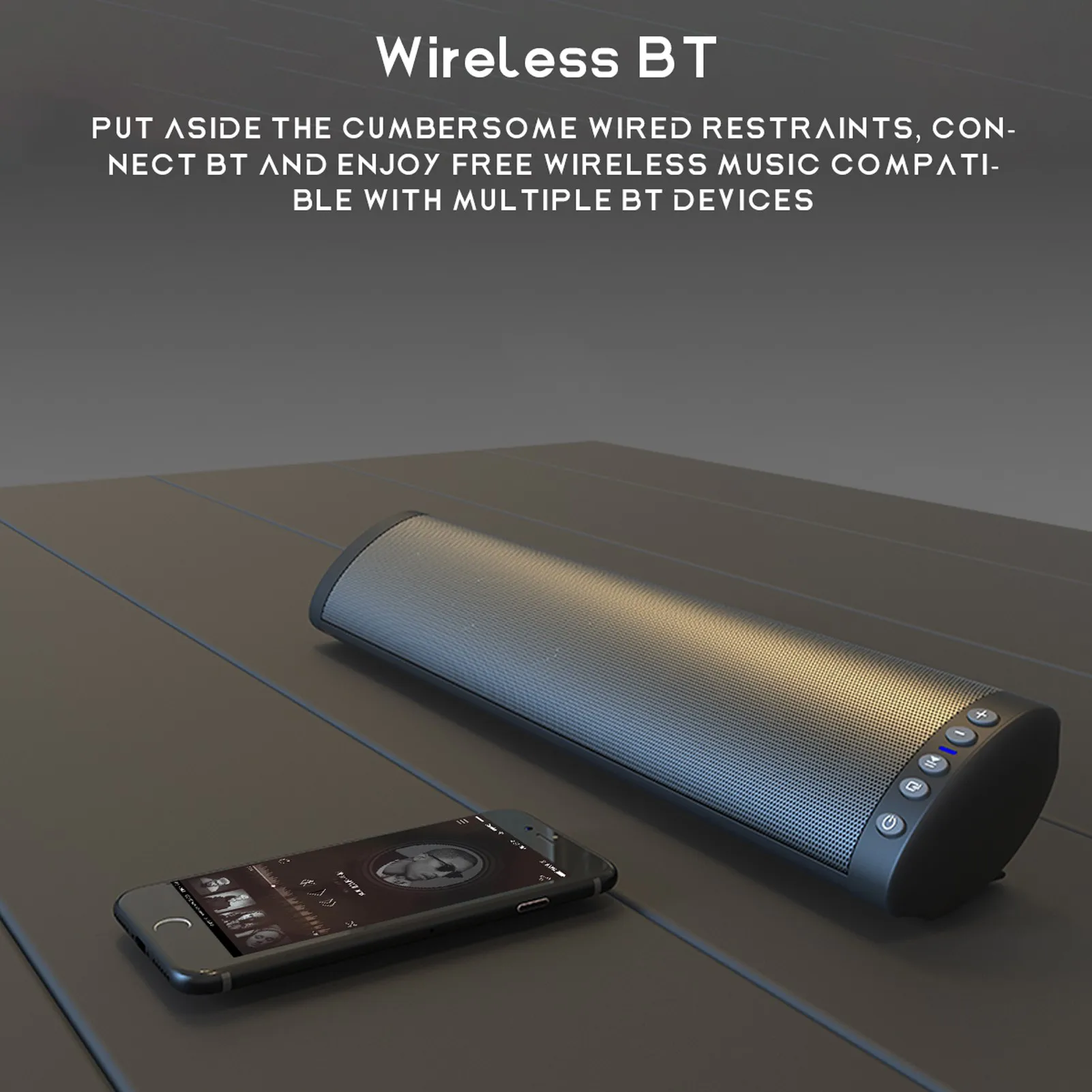 

BS-41A BT5.0 Wireless Speaker Multifunctional HiFi Surround Sound Stereo Sound Bar Home Theater Wall TV Speaker Support FM Radio