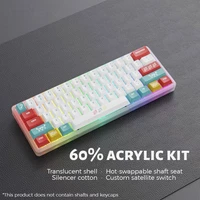 rgb 60 hot swappable custom mechanical keyboard plate pcb macro programmed acrylic case rgb 35 pins switch underglow type c