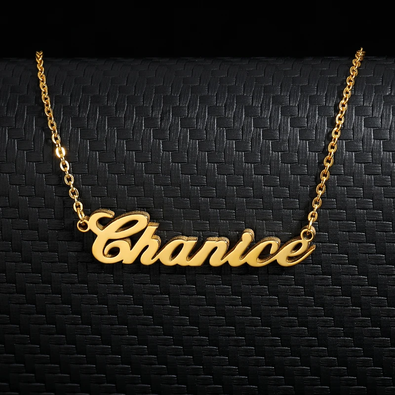 Золотая цепочка из нержавеющей стали 2021 индивидуальные ожерелья с любым шрифтом