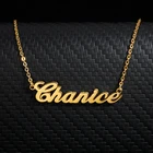 Золотая цепочка из нержавеющей стали 2021, индивидуальные ожерелья с любым шрифтом, ожерелье с именем для женщин, бижутерия с табличкой