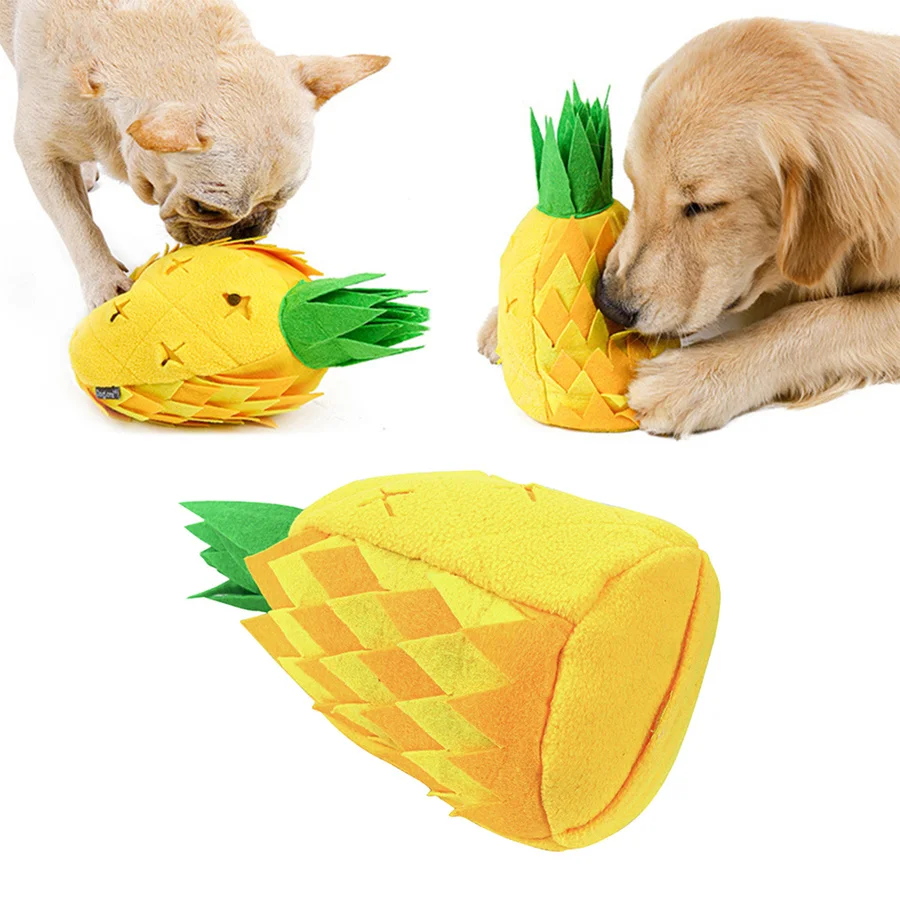 

Pineapple Pet Plush Mat Sniff IQ Molar Teeth Leakage Food Training Chewing Golden Retriever Teddy Sound Pad Toys for Dogs