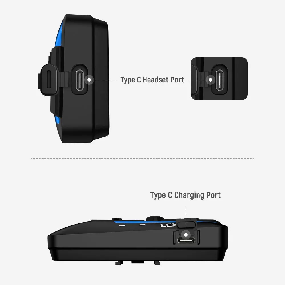 Lexin 2 шт. B4FM PRO Bluetooth5.0 мотоциклетный шлем домофон гарнитуры тип c 10 всадников