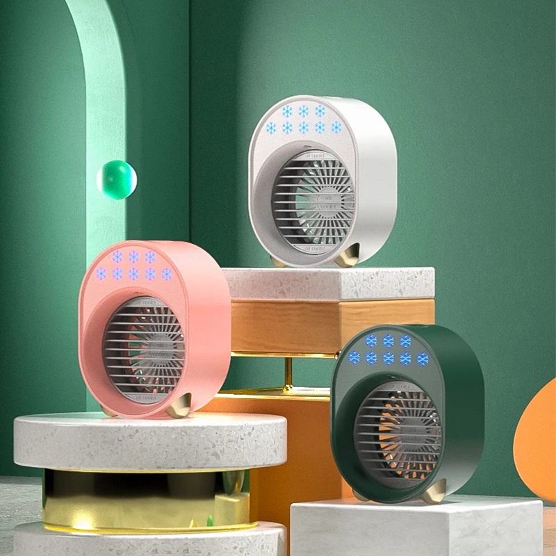 

New Mini Air Conditioner Air Cooler Fan USB 7 Colors Light Portable Air Conditioner Personal Space Air Cooling Refrigeration Fan