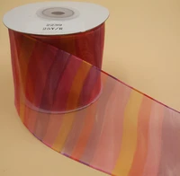 2 12 inch 25yards wired edges sheer rainbow ribbon for gift box wrapping festival decoration 25 yards spool 2 12 n2239