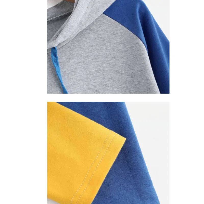 Укороченный топ с капюшоном и мультяшным принтом женский свитшот длинным