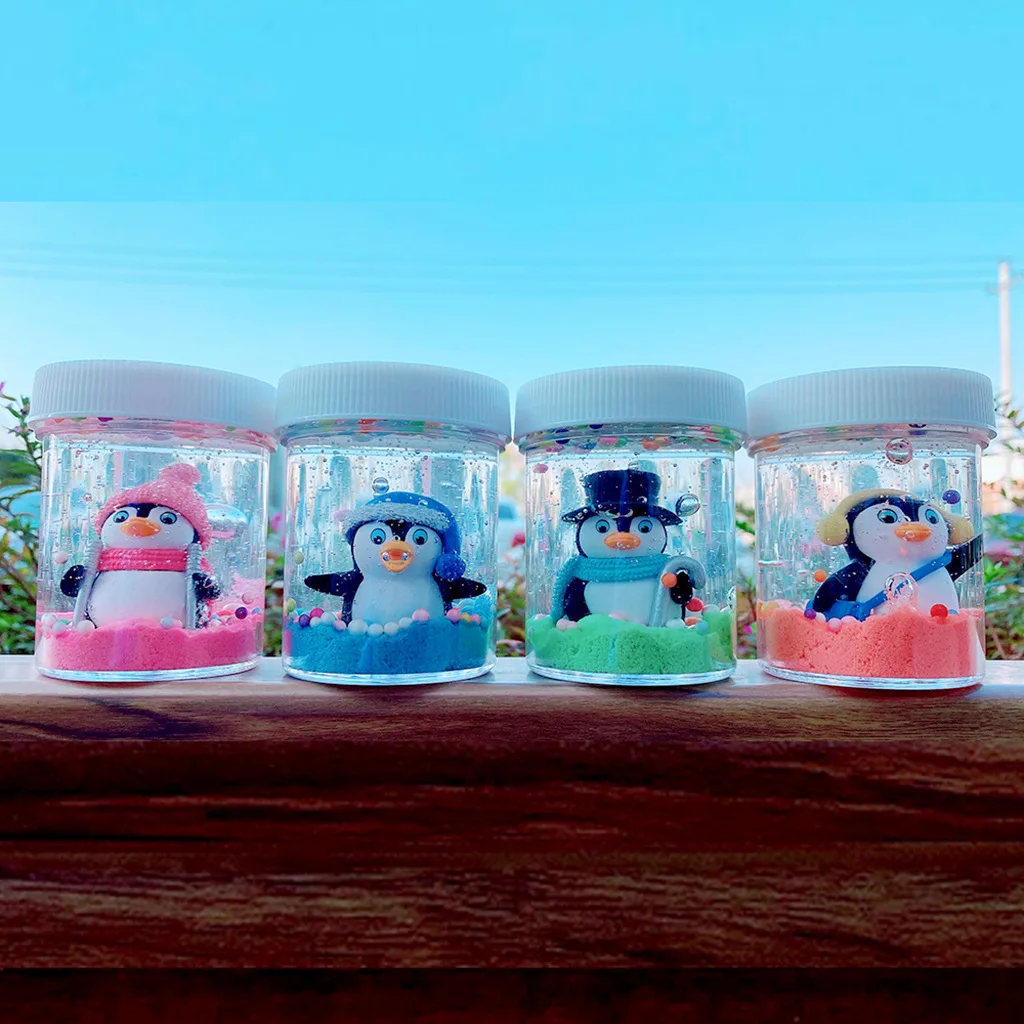 Милый 3D Пингвин цветной пенопластовый шар слизи кристальная грязь Сделай Сам
