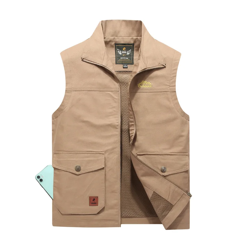 Plus Size 6XL 7XL 8XL Autumn Vest Men Sleeveless Jacket Men Military Casual Cotton Vest Male Pockets Fishing Tactical Waistcoat