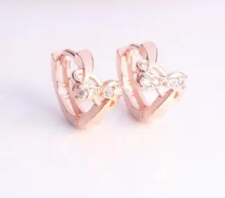 rose gold OL стиль AAA CZ Кристалл серьги гвоздики для женщин 925 пробы серебро/розовое золото цвет мода цветок свадебные ювелирные изделия - Окраска металла: rose gold