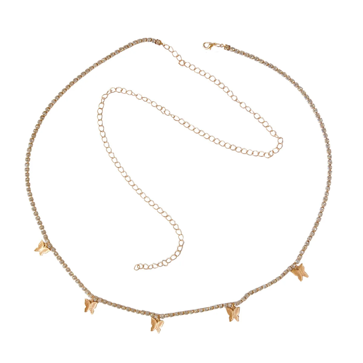 

Sexy Shiny Crystal Butterfly Waist Chain For Women Body Jewelry Sexy Bikini Beach Body Chain Vintage Charms Body Accessories New