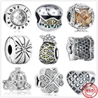 Новые оригинальные аксессуары для браслетов из серебра 925 пробы, Шарм-Бусина Подходит Для шармов Pandora, серебряные бусины 925, браслет для женщин, ювелирные изделия сделай сам, подарок