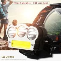 3t6 cob led headlamp 18650 battery usb rechargeable super bright portable waterproof outdoor headlamp camping fishing headlight