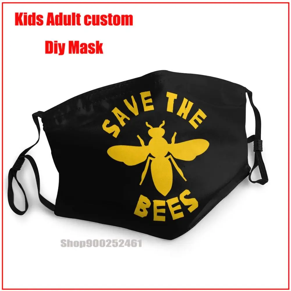 

Save The Bees Bug Yellow DIY маска для лица модная маска для лица моющаяся многоразовая маска для лица с изображением рта с дизайном забавная