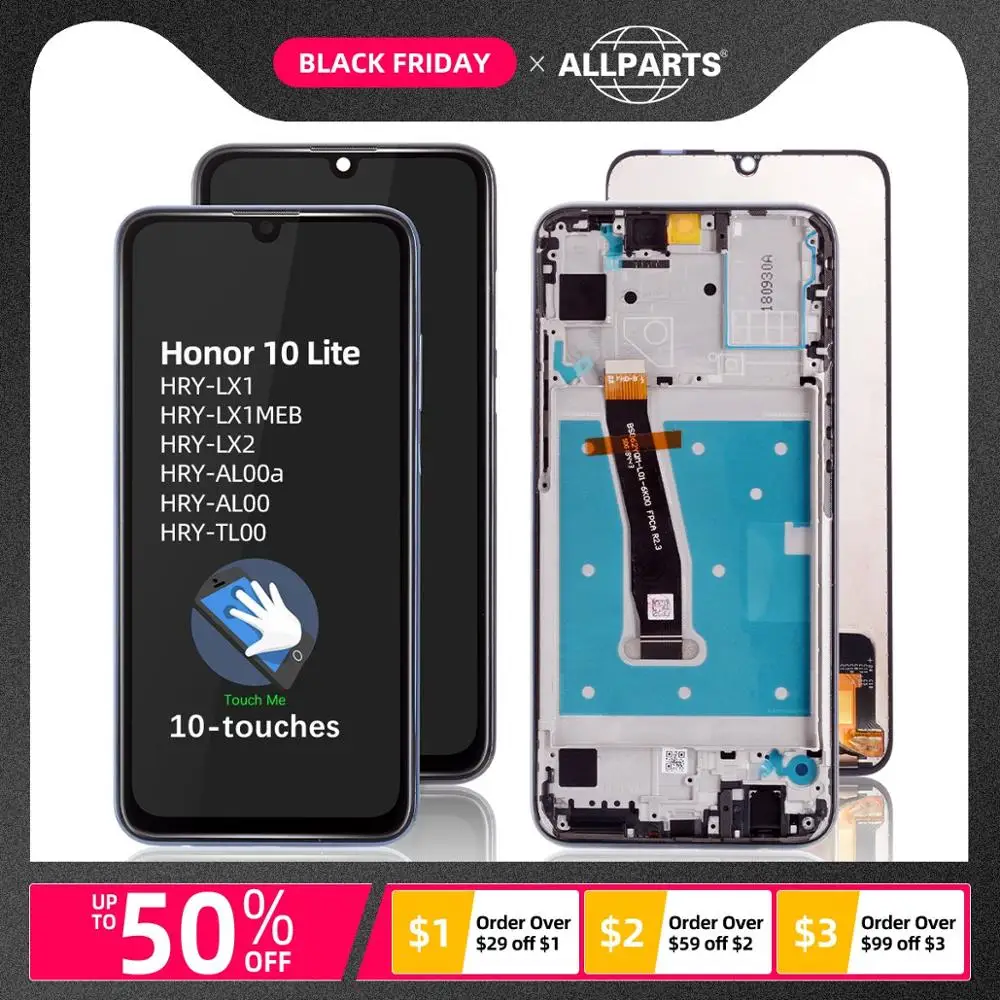 Дисплей для Huawei Honor 10 Lite HRY-LX1 LCD в сборе с тачскрином 6.21'' черный